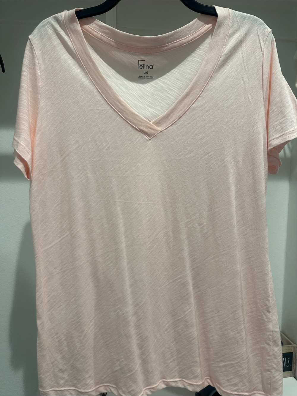 Felina Pale Pink V-Neck Short Sleeve Tee